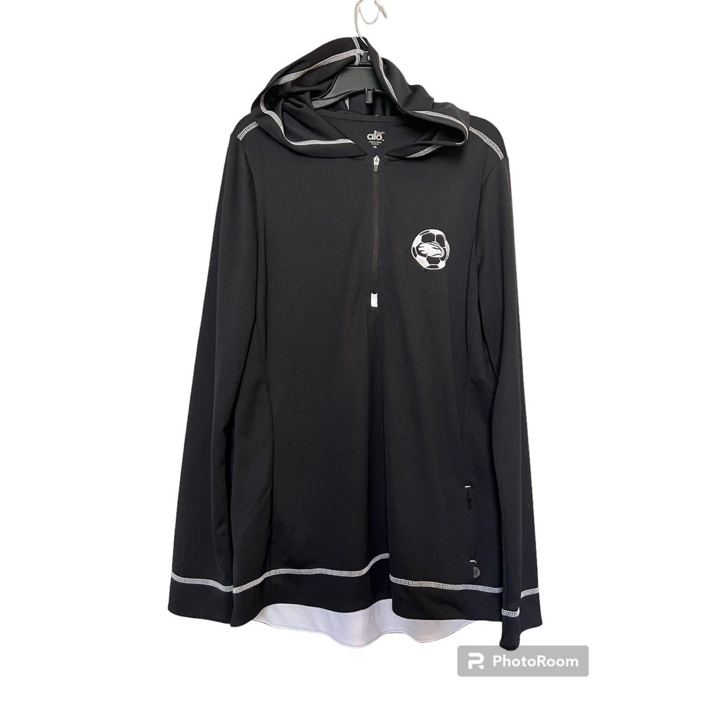 Alo CoolFit Black 1/4‎ zip athletic top size XL